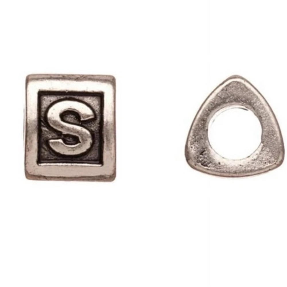 Authentic Pandora “S” Triangle Block Charm